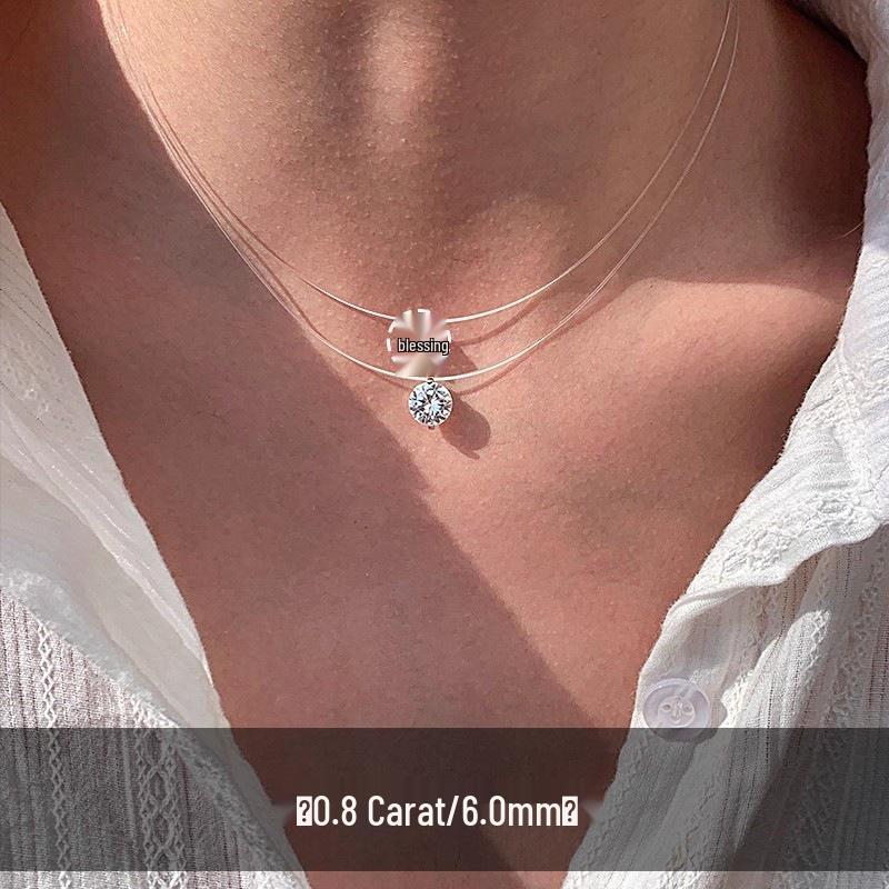 

S925 Sterling Silver Water Drop Pendant Necklace - Simple & Versatile Clavicle Chain for Women S925 Silver [Authenticity Guaranteed]