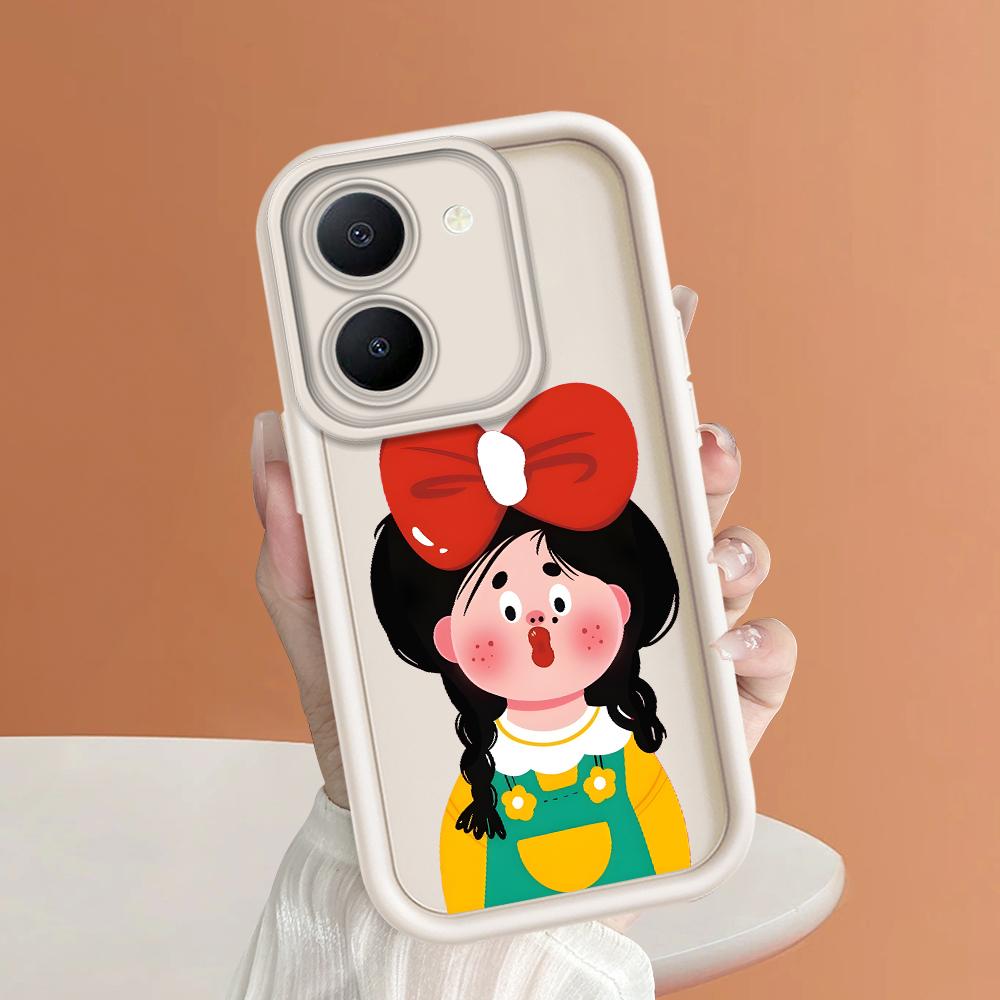 Soft Silicone Square Ladders Cartoon Pattern Full Cover Camera Protection Shockproof Case for iPhone Infinix Tecno Vivo