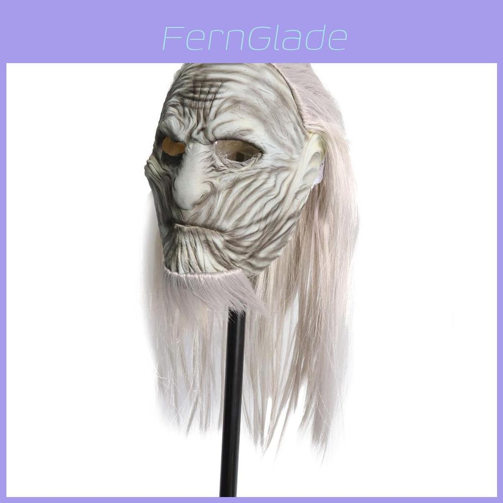 Stunning Game Of Thrones White Walker Night King Latex Mask With Realistic Long Hair