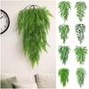 Green Hanging Vine Plastic Fern Grass Artificial Greenery Plants Photo Props Persian Leaf Green Leaves Vine Home Decoration