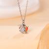 New Fashion Crystal Cute Rabbit Radish 925 Sterling Silver Zodiac Animal Pendant Necklaces  XL291