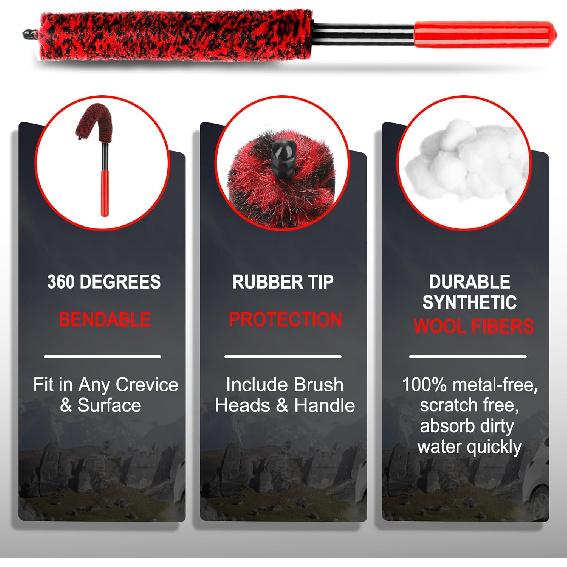 Car Wheel Rim Tire Brush Set, Detailing Wash Kit, Long Soft Detail Brushes Accessories Tool For Automotive Cleaning Wheels, Interior,Exterior,Dirty