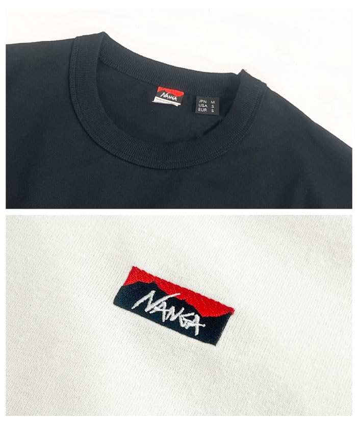 NANGA Eco Hybrid Box Logo Embroidered Long Sleeve Long Simple T-Shirt, Unisex, Casual, Sleeve, Design, NW2411-1G803