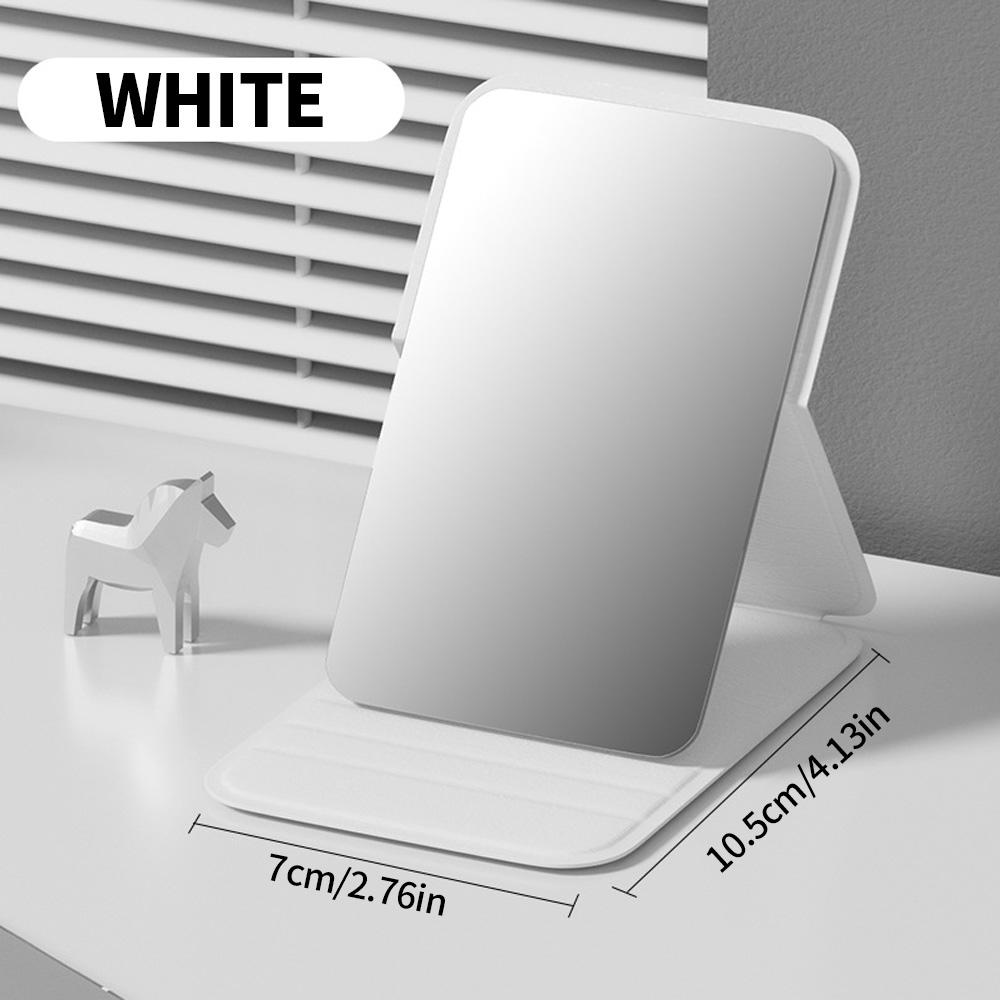 

Ультратонкое портативное двустороннее мини-зеркало для макияжа - компактный, складной дизайн, нежные цвета белый