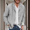 Shirt Jacket Loose Suit Top Men Suit Collar Button Solid Color Cotton
