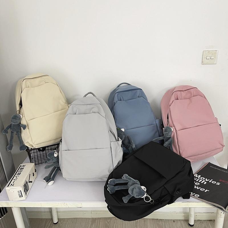 Mori Large-capacity Solid Color Backpack Male Trend Ins Korean Version Versatile Schoolbag Female High School Student Campus Backpack