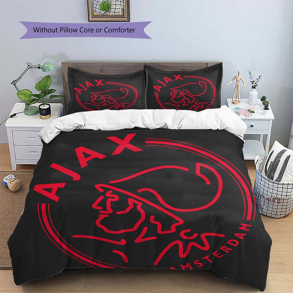 Set Copripiumino con Motivo Amsterdamsche Football Club Ajax Decorazione per la Casa Regalo (1 * copripiumino + 2 * federe senza imbottitura)