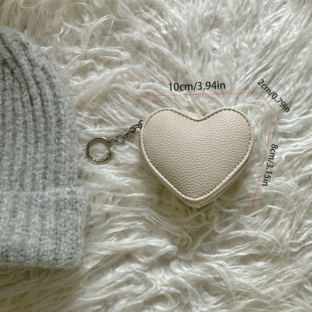 Pendant Heart Shape Wallet Zipper Cute Card Holder Change Bag PU Leather Coin Purse  Outdoor