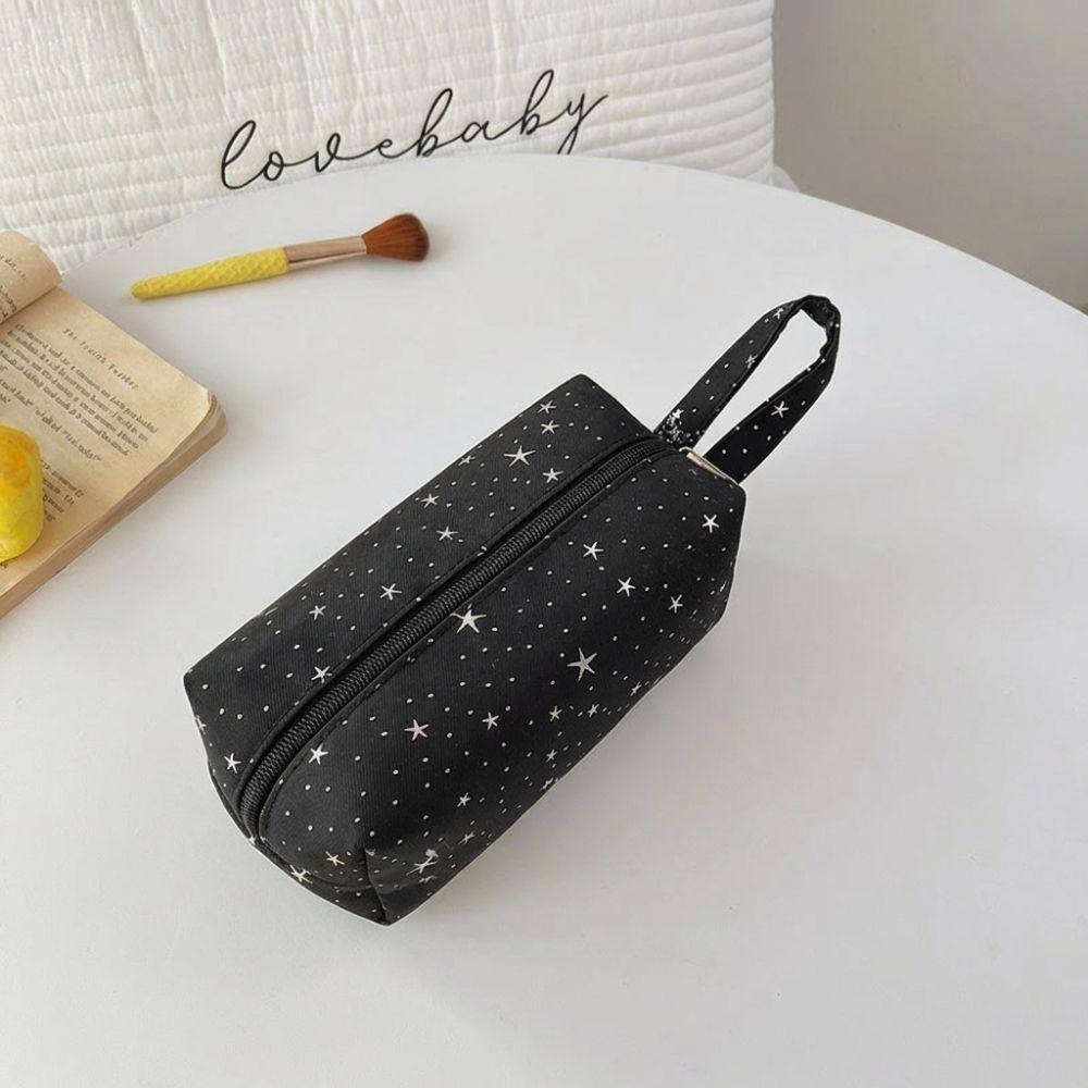 New Large Capacity Pen Bag Zipper Multi-function Cosmetic Bag Handbag Polka Dot Star Print Pencil Case School Supplies