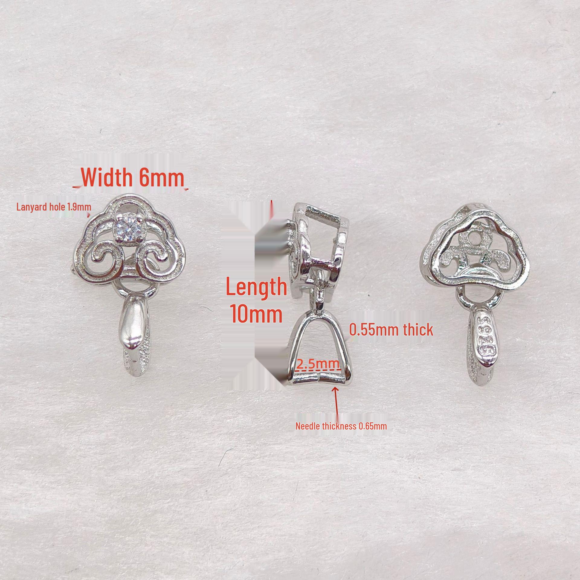 2025 S925 Sterling Silver Jadeite Guanyin Buddha Clip with Diamond-Inlaid Buckle