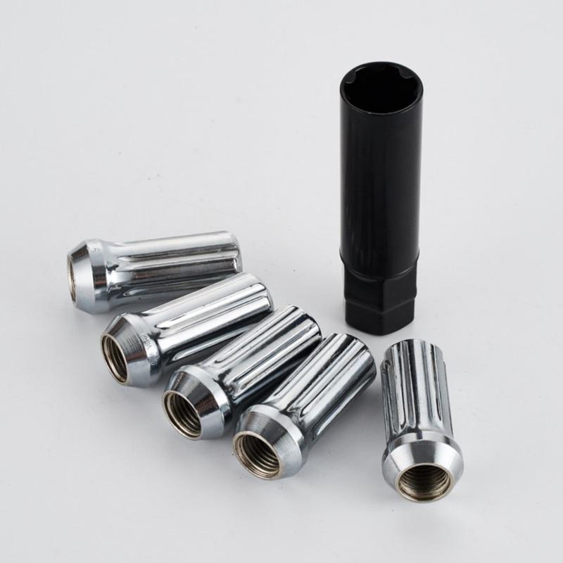 סט אומים נגד גניבה 24+1 M14x1.5 אומים לגלגל שבעה חריצים עם כלי שרוול עובי 51 מ"מ