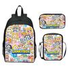 Lankybox Blocky Plüsch 3-teiliges Set Rucksack Cartoon Anime Schultasche für Kinder