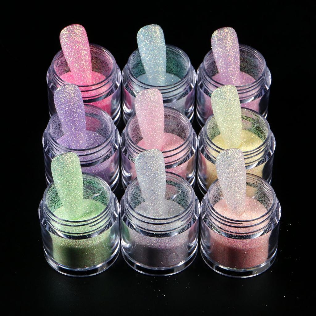 New Nail Art Glitter 9-Color Set Glitter Sugar Powder Symphony Jewelry Wool Glitter