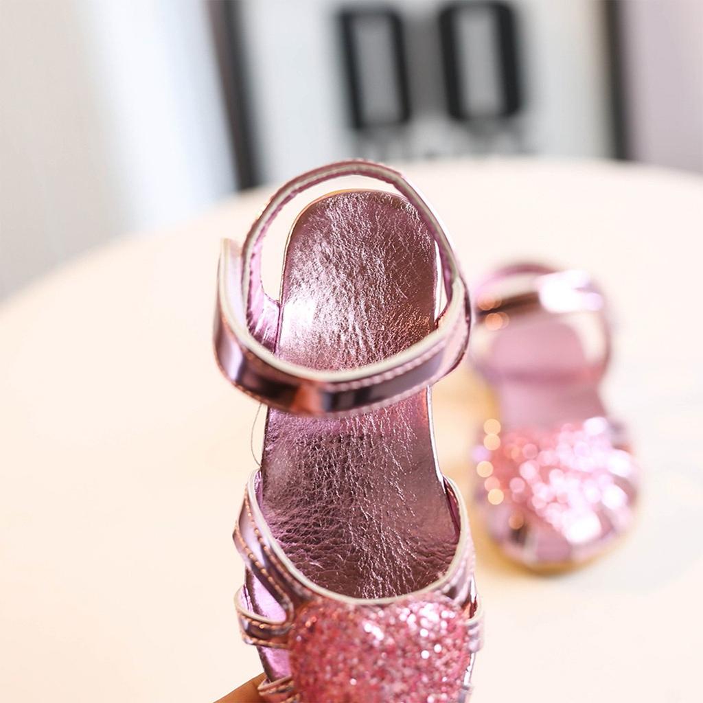 Girls' Baotou Dance Show Sandals Children's Sequin Love Beach Children's Shoes