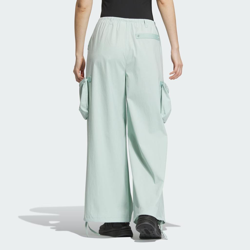 Adidas Future Style Woven Pants Solid Color Cargo Pocket Loose Woven Sports Pants Women Pants Light-Green JD9900