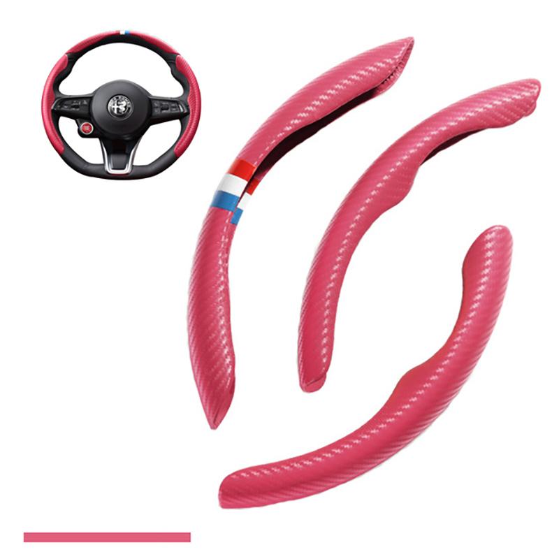 YAQG2 Car Steering Wheel Cover Segment Steering Wheel Protection Cover For Alfa Romeo Giulia Stelvio Interior Styling Car Accessories