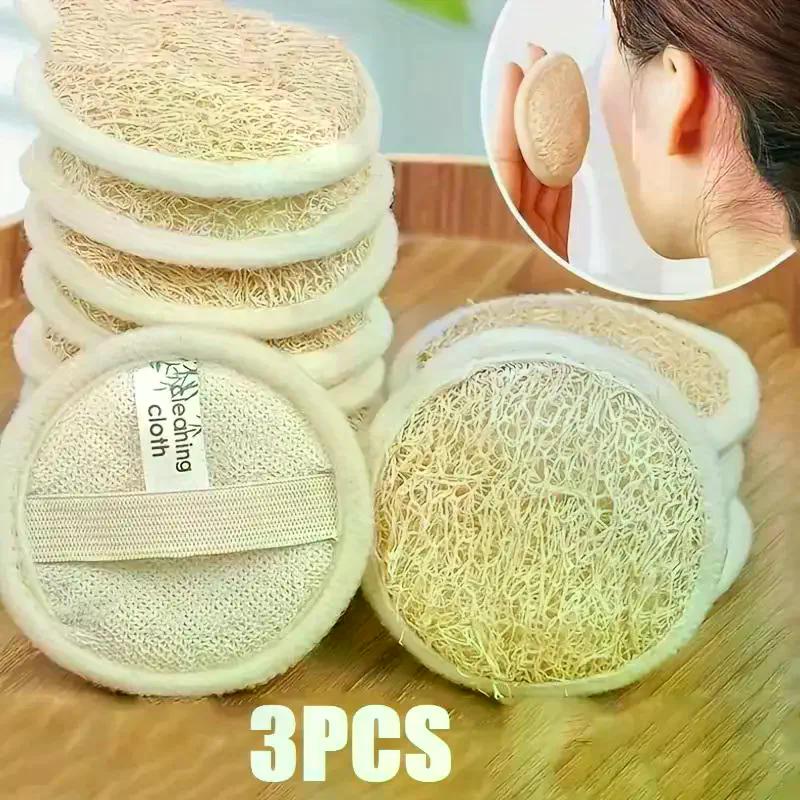 3 Stück Luffa-Handschuh Gesichtswasch-Reinigungstuch Peeling-Schwamm Tiefenreinigung Make-up-Entferner Gesichtsreinigungspad