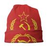 USSR Hammer Sickle Winter Warm Bonnet Homme Slouchy Beanie Hat CCCP Russian Soviet Flag Ski Skullies Beanies Cap for Unisex Women