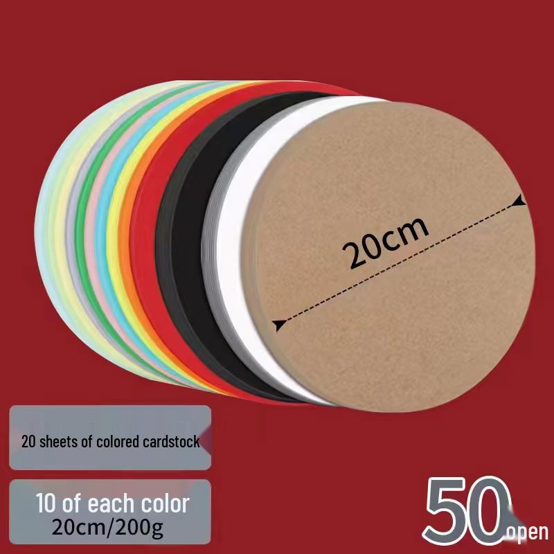 Double-Sided Black & White Round Kraft Drawing Paper.