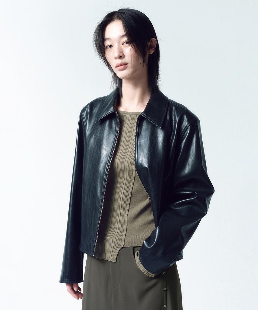 INSILENCE WOMEN Asymmetrical Mixed Knit Light Khaki