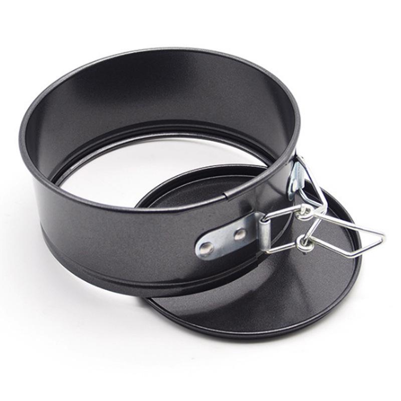 Round Non-stick Cake Pan Set - Removable Bottom, Latch Design, Carbon Steel, 3-Piece for Baking Pizza and More
