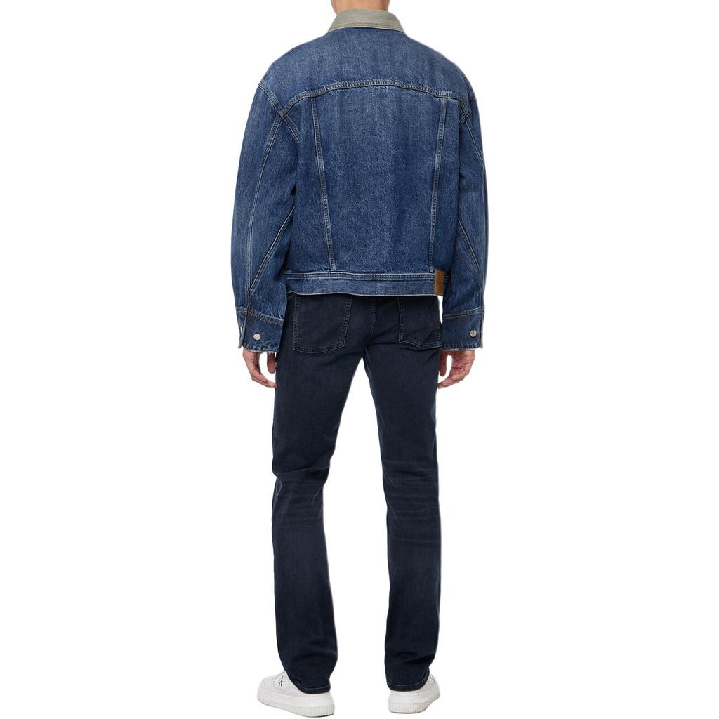 Calvin Klein 80s Casual Comfortable Simple Long Sleeve Denim Jacket Men jackets Dark-Blue 4RB990G-RG8