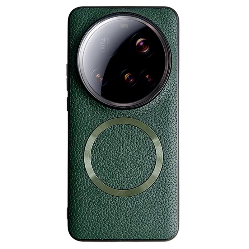 Pro pouzdro Xiaomi 15 Ultra Kompatibilní s MagSafe PU kůže+TPU Zadní kryt telefonu