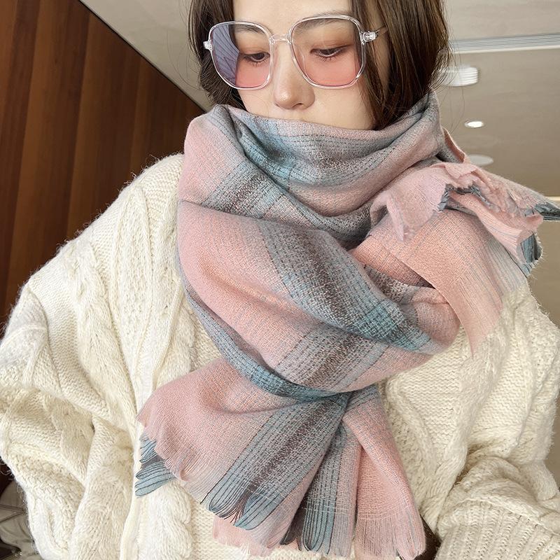 Sciarpa invernale in cashmere imitazione autunno inverno Sciarpa scozzese invernale Donna
