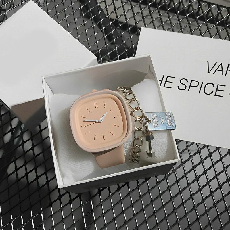 

Korean Style Niche Design Simple Fashion Square Watch Women S Style Versatile Temperament Casual Quartz Watch Women кофейный