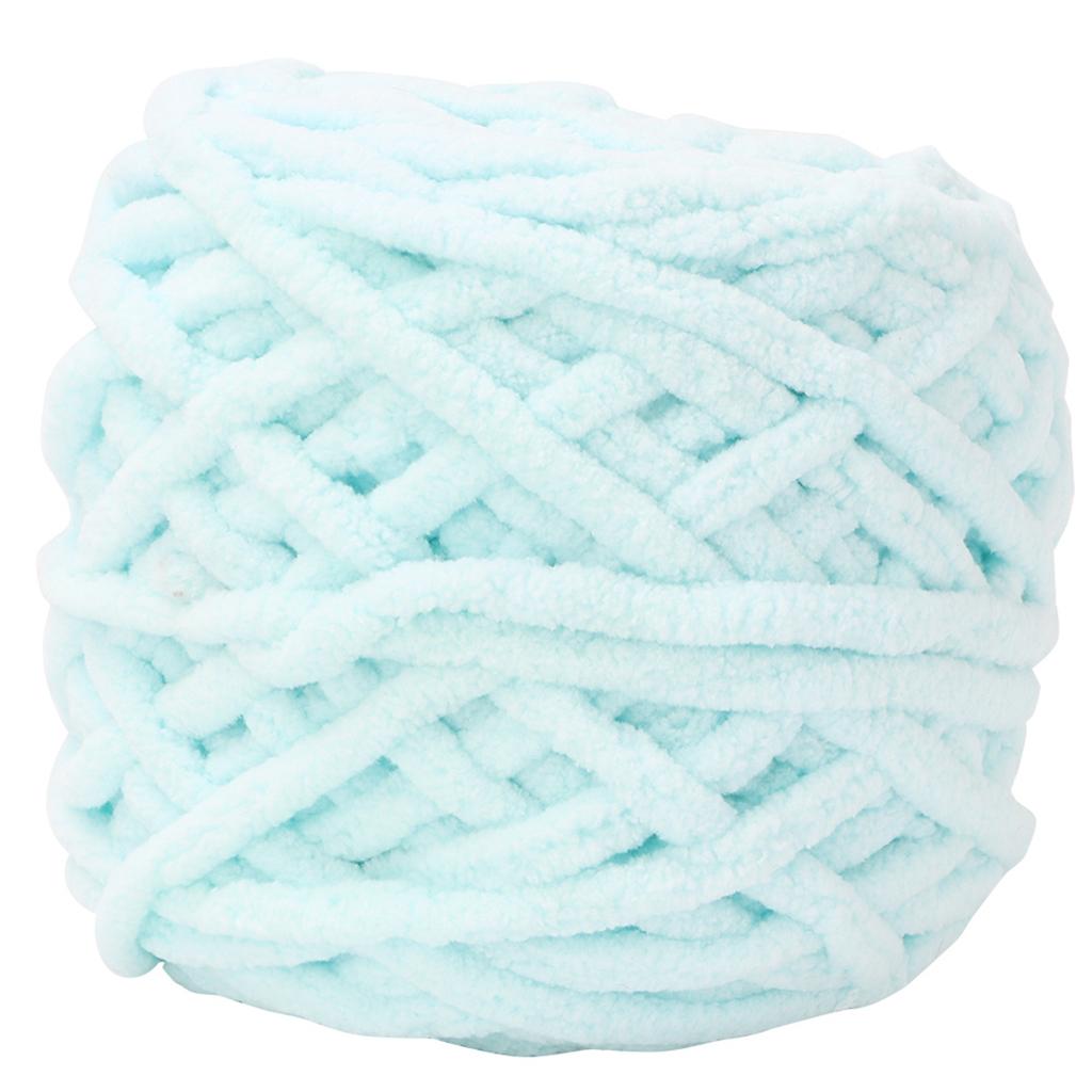 Single Thick Ice Strip Yarn Needle Knitting Woven Blanket Slipper Line(Milk White)
