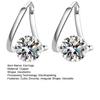 1 Pair Drop Earrings Cubic Zirconia Inlay Arc-Shaped Design Earrings Lightweight Comfortable Wearing Women Earrings Jewelry Gift