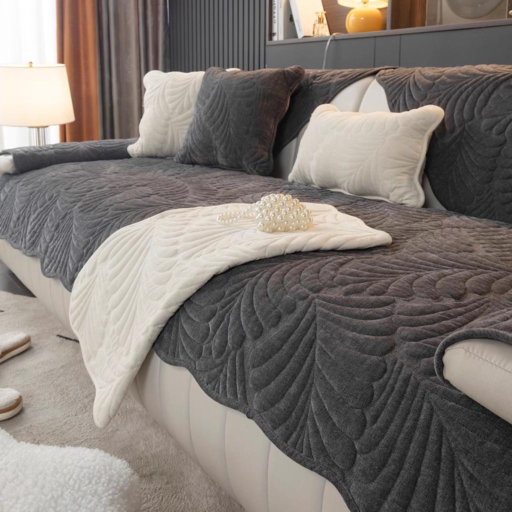 Подушка для дивана из синели, универсальная простая современная нескользящая подушка на четыре сезона, новая ткань для дивана с банановым листом, полотенце