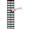 10”W X 48.25”H Classroom Words Pocket Chart with 12 Clear Pockets, Black Standard Pocket Chart for Classroom and Home for Sentence Strips, Reble