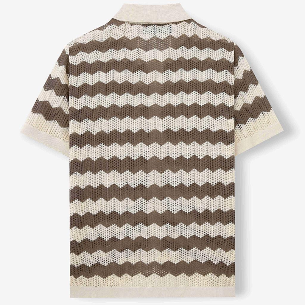 Knit Shirt For Men Button Down Short Sleeve Collared Golf Shirt