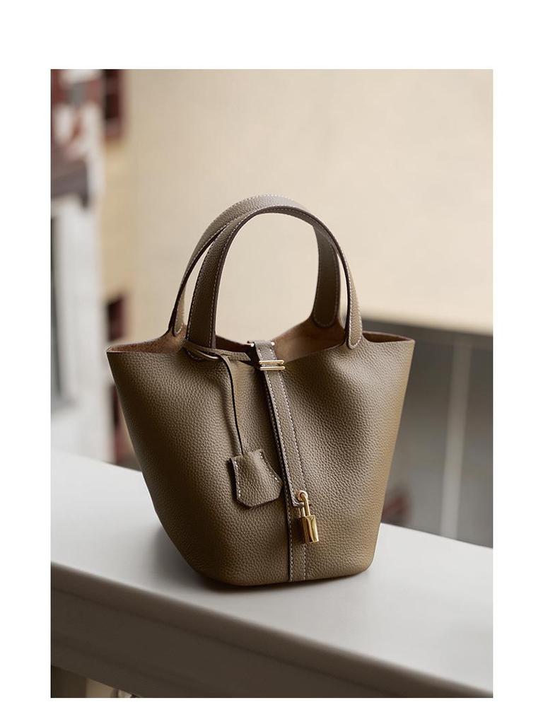 2025 High-End Genuine Leather Bucket Handbag - Classic, Versatile, Large Capacity Mommy Bag
