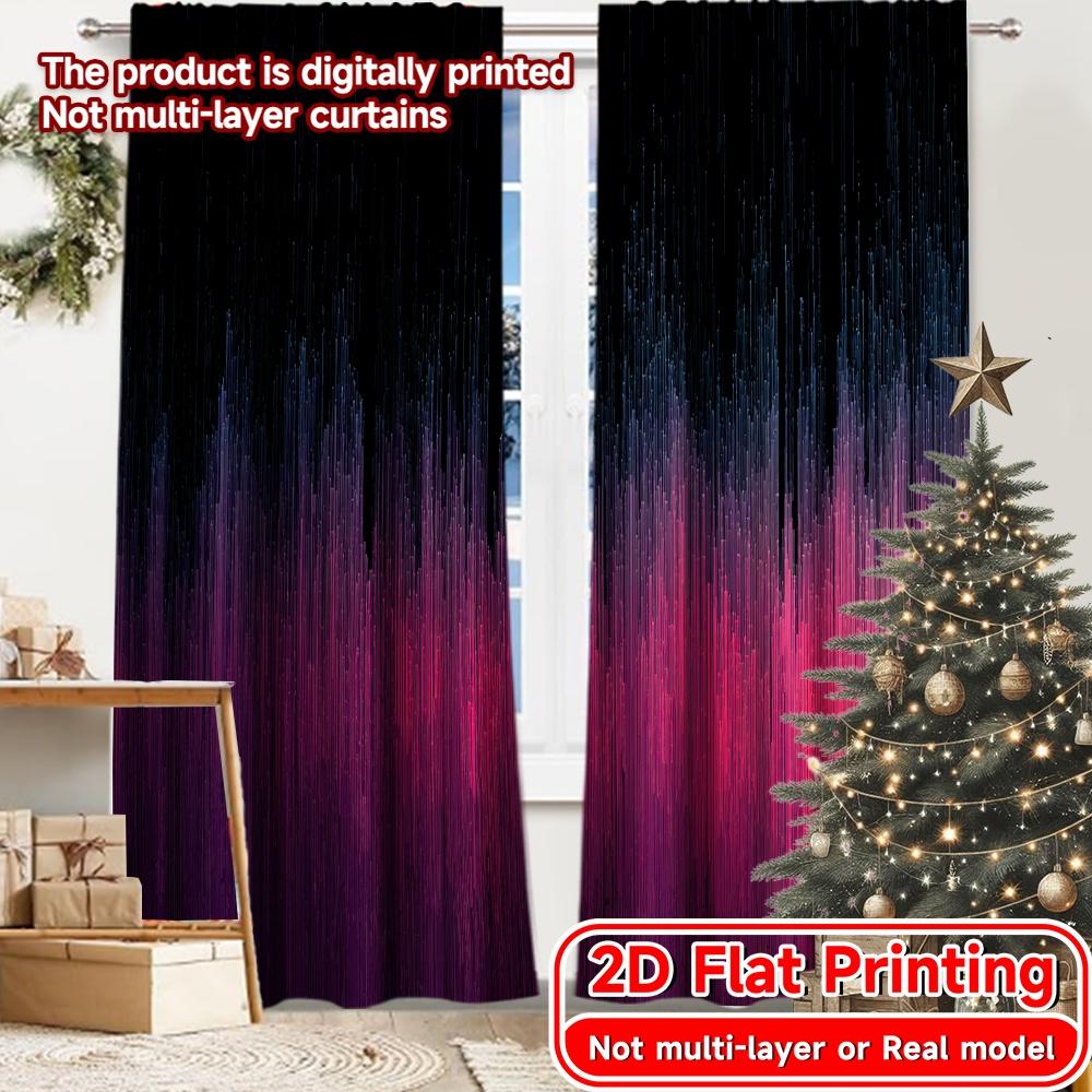 

2D Flat Printing 2pcs Neon Cascades Creative Modern Curtains Versatile Fabric Curtains Decorations For Home Ldeal for Living 100*130 Grommet Top 1pcs