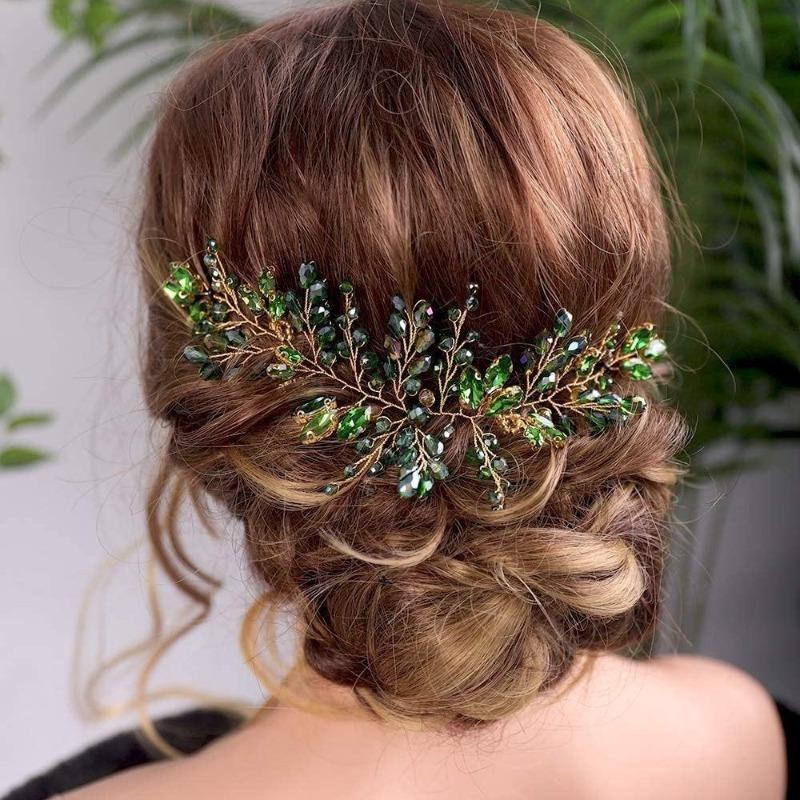 Crystal Headband Tiara Bridal Updo Wedding Headpiece Hair Accessories Handmade Beaded Back Comb Accessory