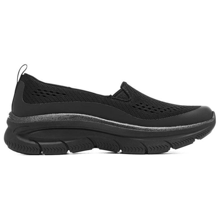 Skechers Modern DLux Sports Comfortable Durable Breathable Low-Top Casual Shoes Women Sneaker Black 158579-BBK