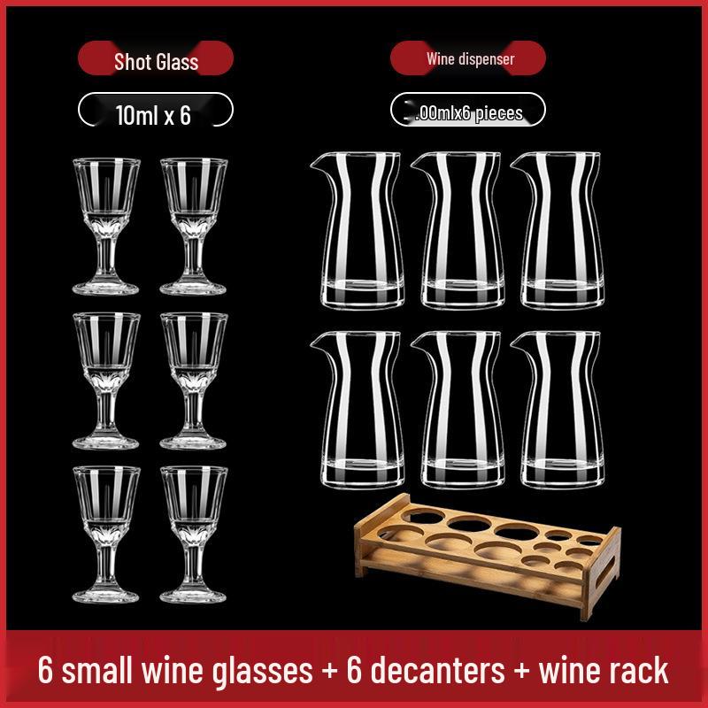 Kristall Baijiu Karaffe Set mit kleinen Luxus-Weingläsern