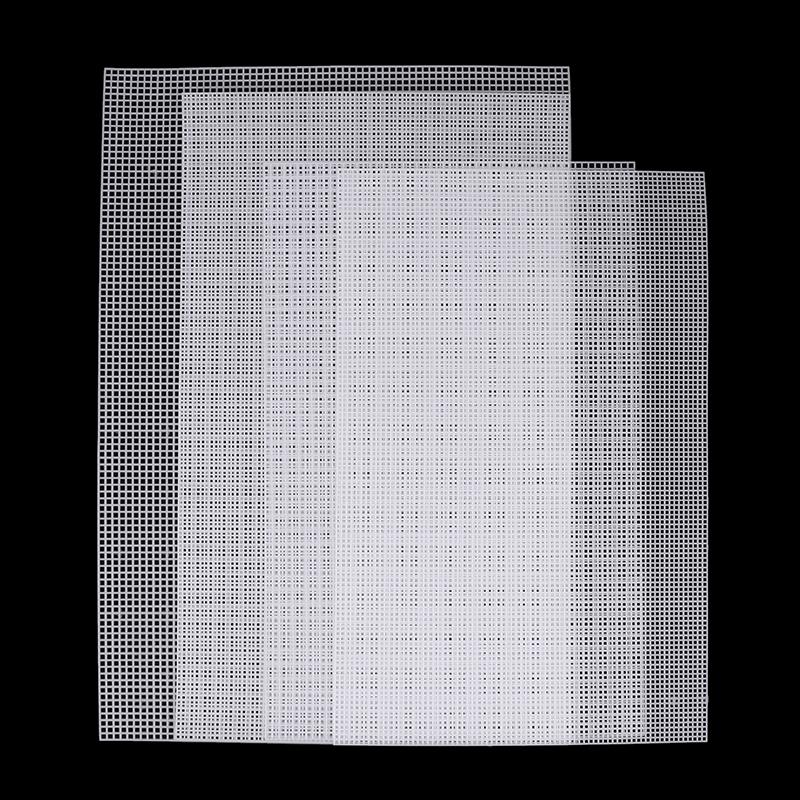 2PCS Sewing Plastic Canvas Sheets Black/White Mesh Sheets For DIY Embroidered Woven Crafts 30*20cm