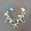 Ocean Style Starfish Shell Bracelet Woman Accessories Jewelry Bohemian Style Imitation Pearl Bracelets Vacation