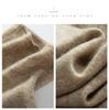 Women's Cashmere Sweater with Rolled Hem and Pile Collar – Solid Color, Loose Knit Pullover for Autumn and Winter