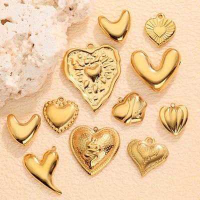 Cross Retro Stainless Steel Heart Pendant Jewelry Collection: Bracelet, Necklace, Earrings, Charms