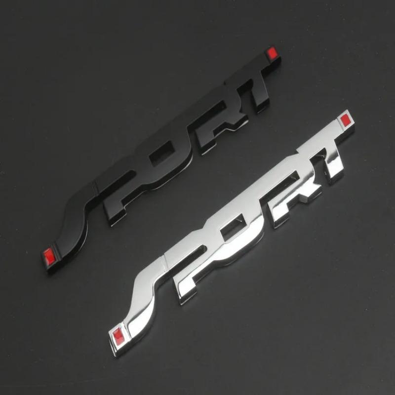 Auto Zubehör Aufkleber Styling Metall 3D Chrom Schwarz Auto Auto Stamm Racing Sport Wort Brief Logo Emblem Abzeichen Aufkleber Aufkleber