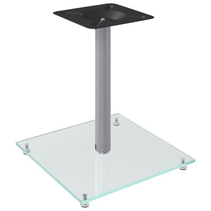 Supports pour haut-parleurs - vidaXL - Verre trempé - Aluminium - Argent - Design moderne (x2)