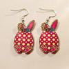 Easter Acrylic Rabbit & Carrot Dangle Earrings for Women - Cute Cartoon Design