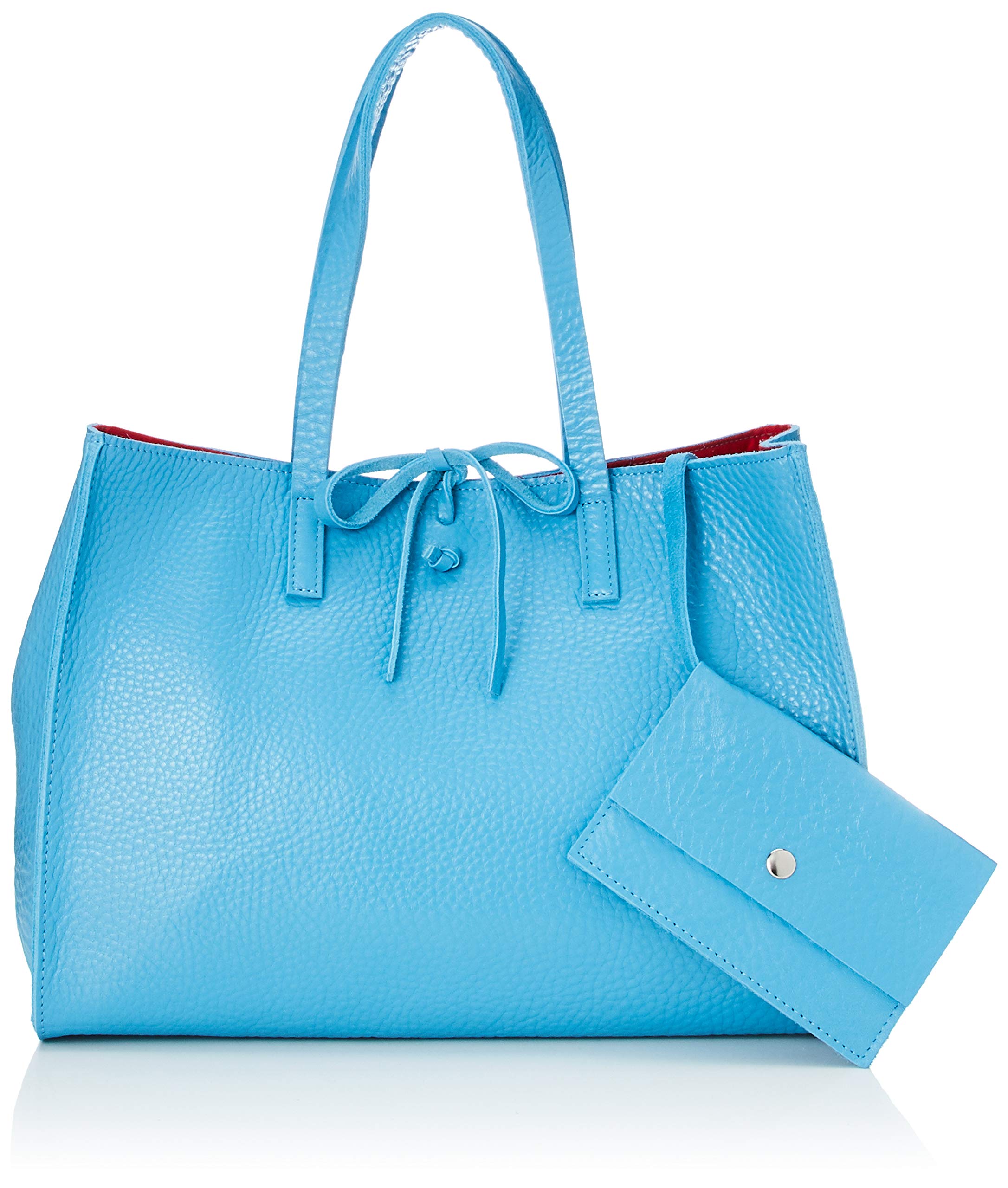 

Calf leather tote bag with pouch Blue Jean x Red plain [Unplug] (lunch type/large) 147005K-M (Outer material) (Lining)