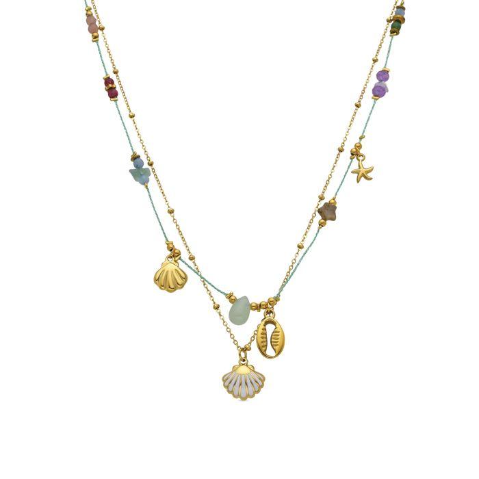 Collier Luxenter avec cristal multicolore finition or 18k - Kerad