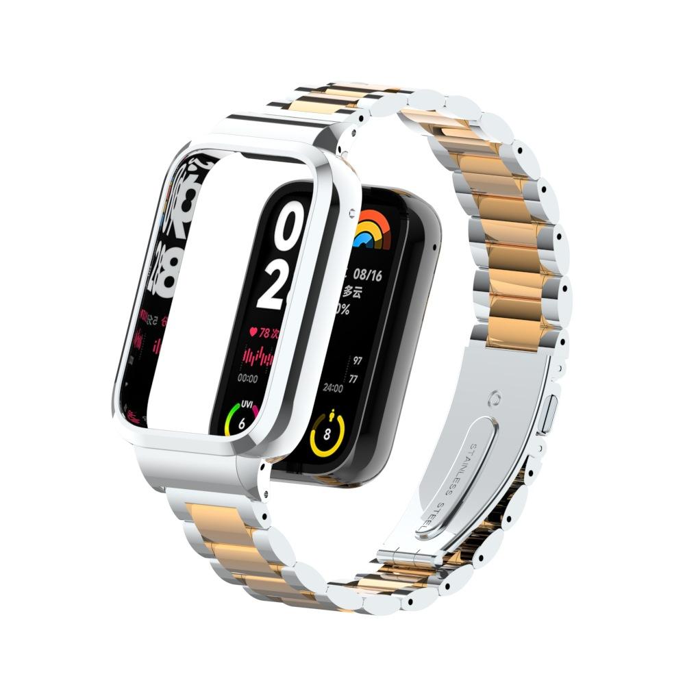 Für Xiaomi Mi Band 8 Pro Edelstahl-Uhrenarmband Metallarmband Gehäuse Schutzhülle für mi band 8 pro Armband Schutzabdeckung Rahmen