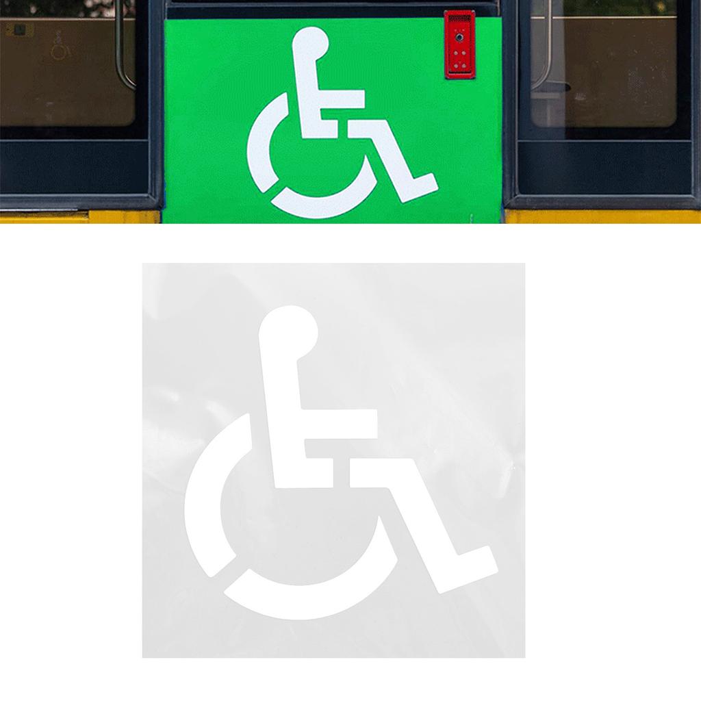 Handicap Stencil, Reusable Silicone, Foldable Disabled Parking Tool, Mold Template for Garage Sidewalk Painting, Translucent White